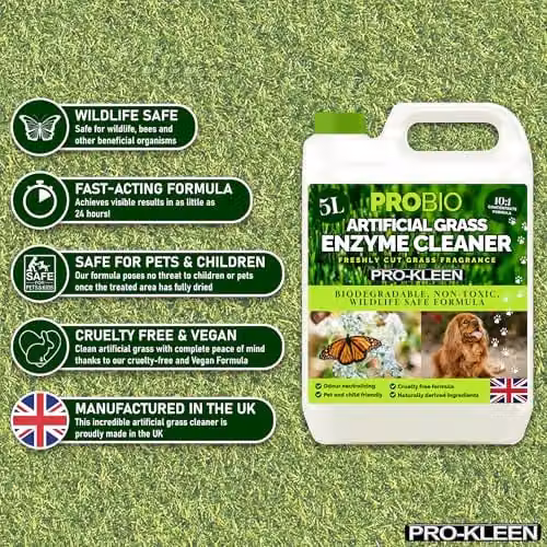 Pro-Kleen ProBio Artificial Grass Cleaner Probiotic Based Deodoriser and Odour Eliminator, Fresh Cut Grass Fragrance, 4 x 5 l – 2