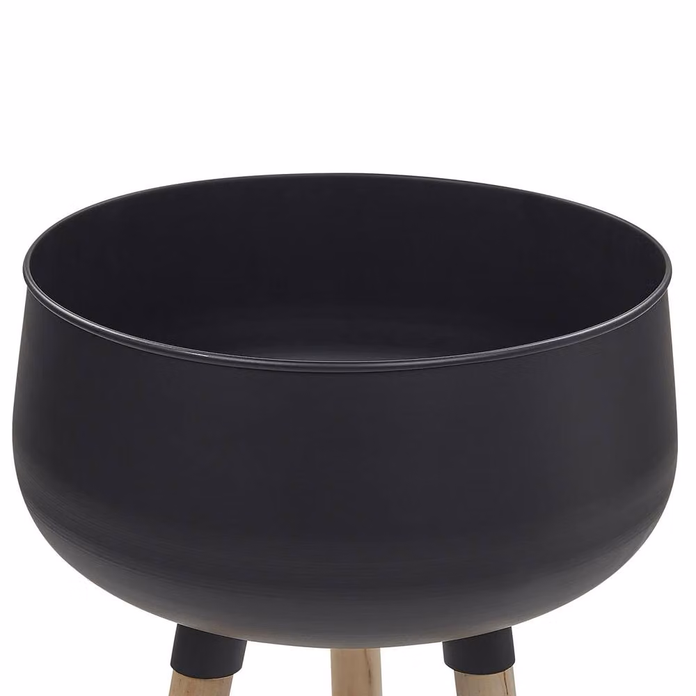 Wyld and Coco Black Plant Stand with Pine Wood Legs, W/D/H: 30 x 30 x 47 cm – 4