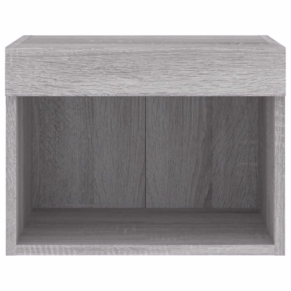 Berkfield Home Wall-mounted Decorative Bedside Cabinet with Integrated LED Lights, Grey Sonoma, W/D/H: 30 x 30 x 30 cm – 3