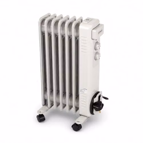 Oypla 1500W 7 Fin Portable Oil Filled Radiator Electric Heater in White