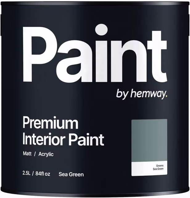 Hemway Matt Acrylic Interior Paint in Sea Green, 2.5L