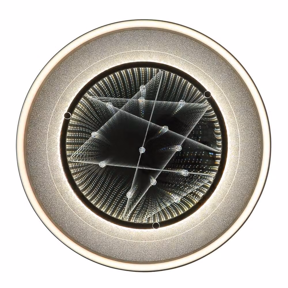 Netlighting Mirrora LED Ceiling Light Black Glass Mirror Modern Round Design Diameter: 40 cm – 5