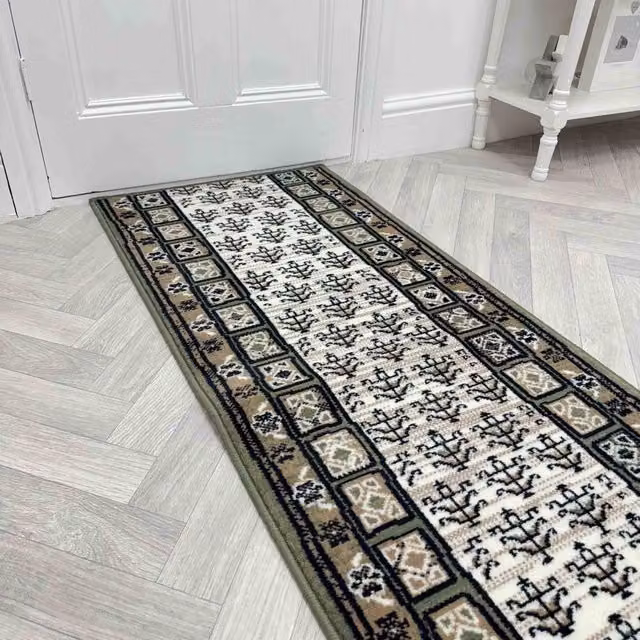 runrug Mayan Hallway Carpet Runner Rug in Green, W: 70 cm, L: 180 cm – 1