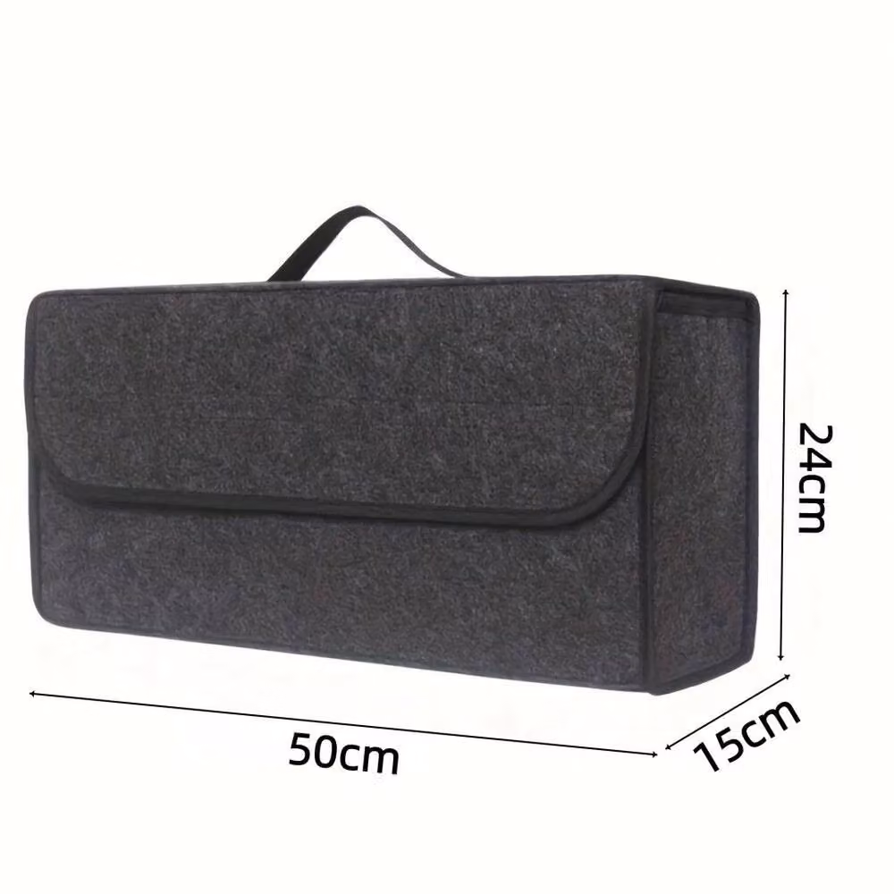 Kelvenix Grey Felt Car Boot Organiser Non-Slip Storage Box – 2