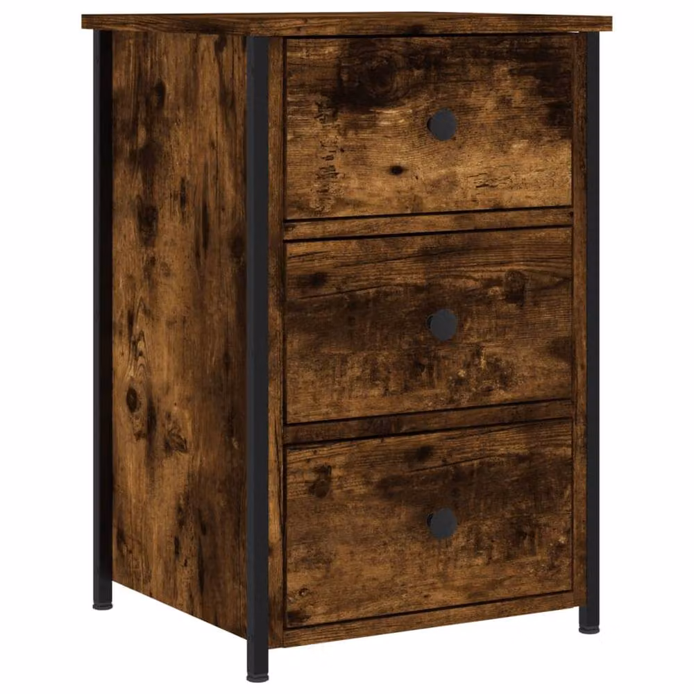 Berkfield Home Bedside Cabinet in Smoked Oak Brown, W/D/H: 40 x 36 x 60 cm – 2