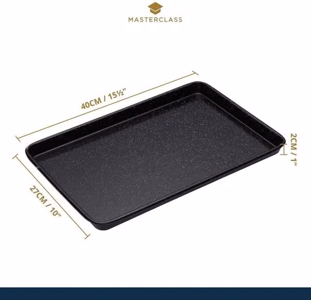 MasterClass Vitreous Enamel Rectangular Baking Sheet in Black – 2