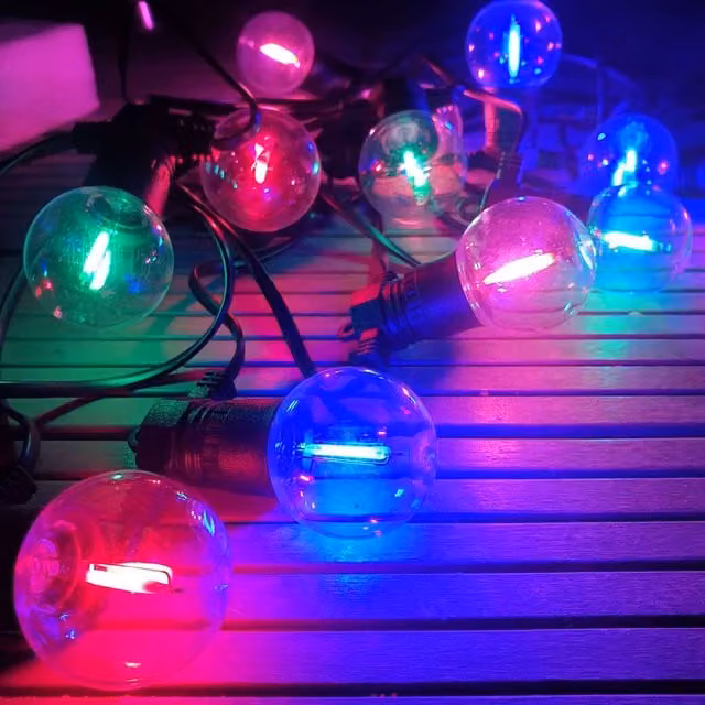Lighting Legends 12 Pack Multi Colour LED Shatterproof Super Festoon Replacement Globe Bulbs