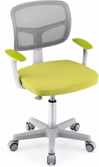 Costway Ergonomic Swivel Kids Study Chair in Green Fabric