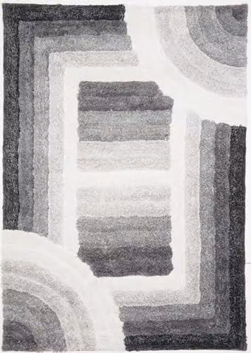 DS Living Ultra Plush 3D Shaggy Trellis Area Rug in Grey, W: 160 cm, L: 230 cm – 4