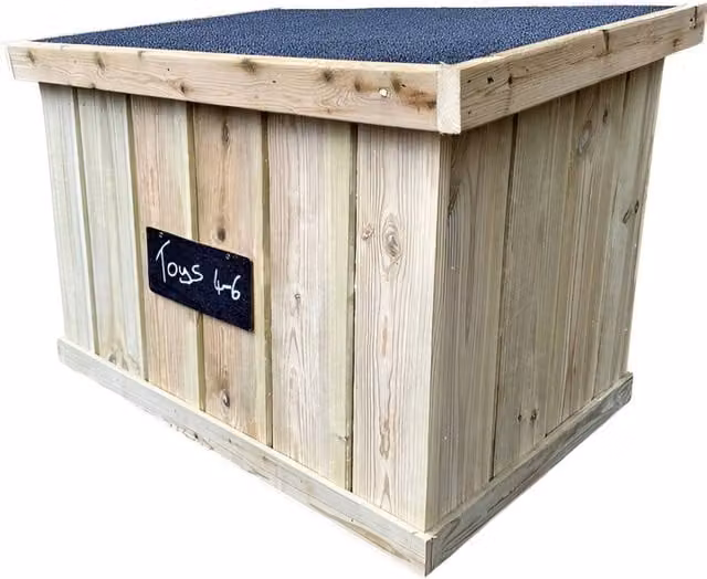Buttercup Farm Waterproof Wooden Storage Chalk Board Box in Light Brown, W: 50 cm, D: 70 cm, H: 50 cm