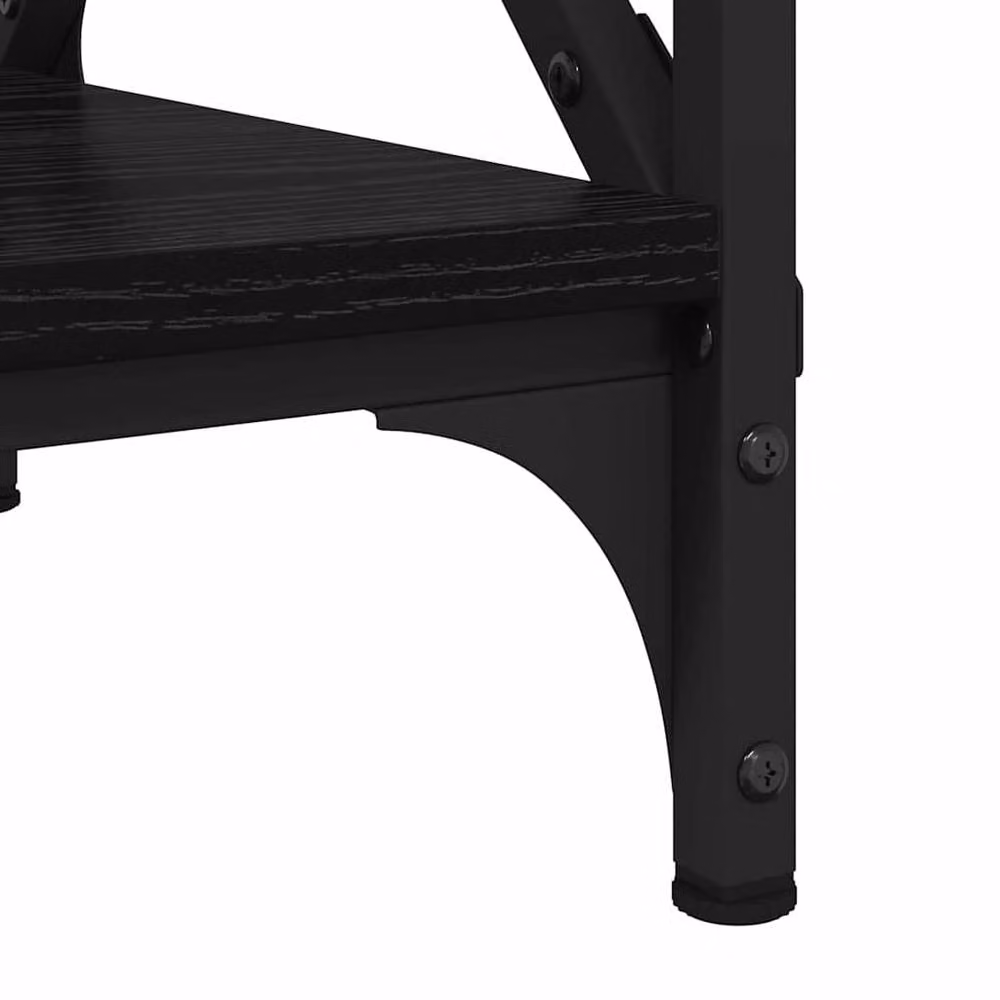 Berkfield Home Side Table with Shelf in Black Oak, W: 55 cm, D: 38 cm, H: 45 cm – 7