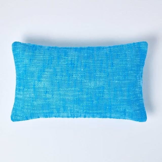 Homescapes Nirvana Cotton Cushion Cover in Teal, W/D/H: 50 x 50 cm