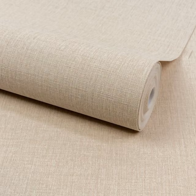 Grandeco Trente Natural Linen Wallpaper in Beige