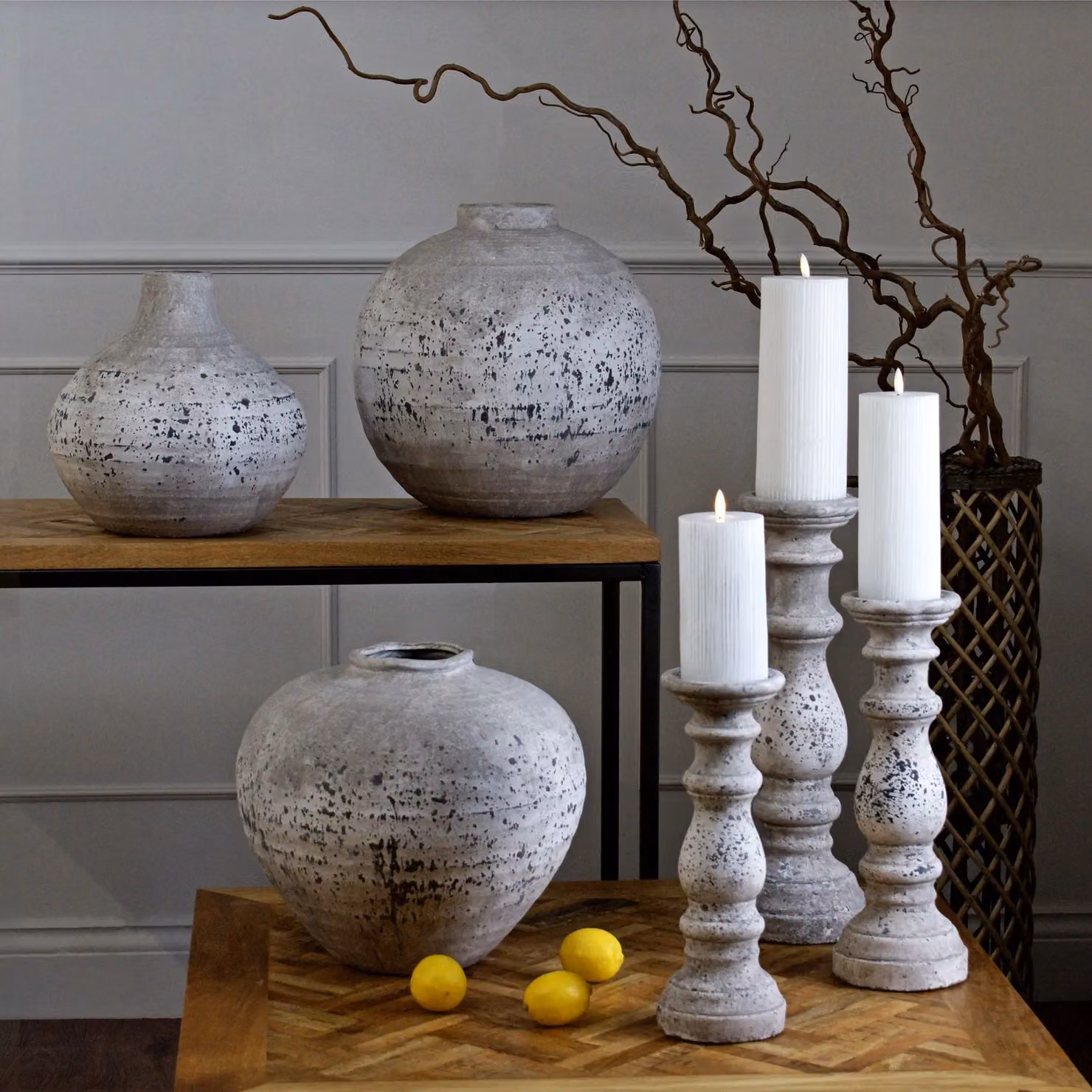 Love Lace Tiber Large Sand Ceramic Tabletop Vase – 2