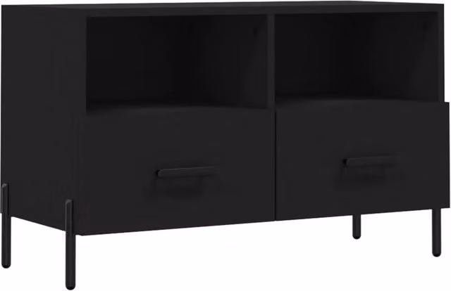 Berkfield Home Modern Black Matt TV Cabinet W/D/H: 80 x 36 x 50 cm