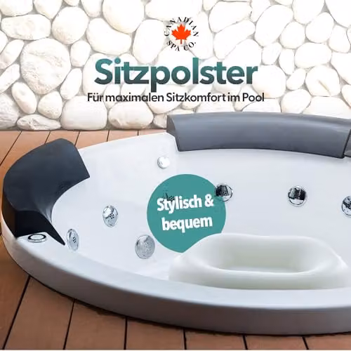 Canadian Spa Co. KA-10019 Inflatable Water Filled Pool Seat Cushion in White, W/D/H: 25.4 x 25.4 x 8.0 cm – 2