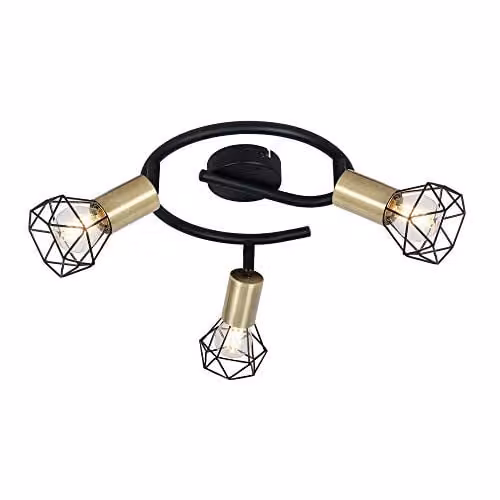 Globo Lighting Spotlight Floodlight in Black and Antique Brass – 1