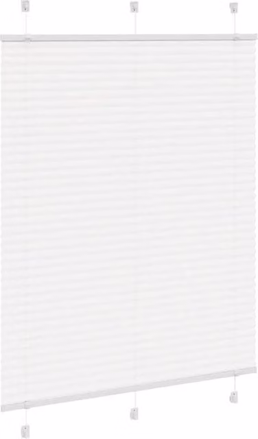 Berkfield Home Single Pleat Fabric Blind in White, W: 110 cm, H: 100 cm