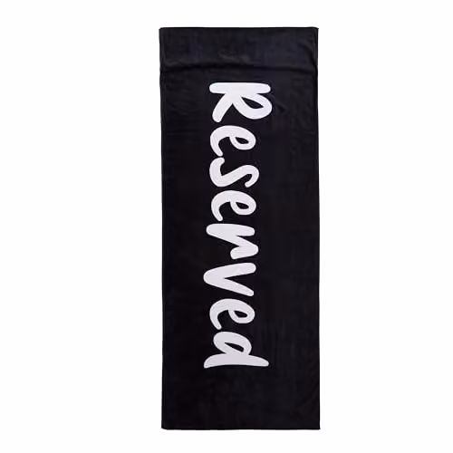 Catherine Lansfield Reserved Black Cotton Sun Lounger Towel W: 78 cm, L: 200 cm – 4