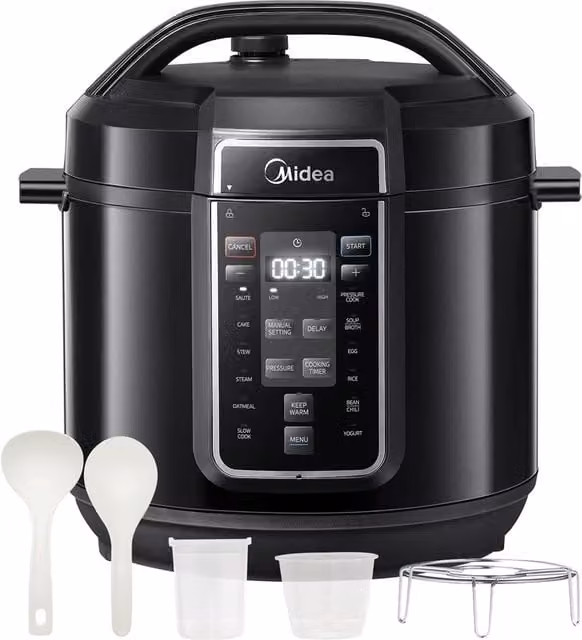 Living and Home 7.6L Electric Pressure Cooker, Yogurt Maker and Rice Cooker with 12 Presets, Black