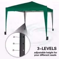 MCC Direct Green and Silver Pop Up Garden Party Tent Gazebo Marquee Canopy W: 300 cm x D: 300 cm x H: 250 cm – 3