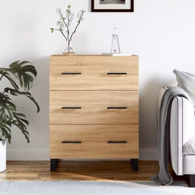 Berkfield Home Sonoma Oak Sideboard in Brown, W/D/H: 69.5 x 34 x 90 cm – 1