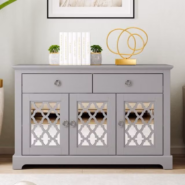 GFW Honiton 3 Door 2 Drawer Sideboard in Matt Grey