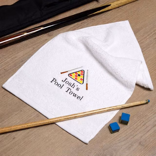 Duncan Stewart Personalised Pool Player Towel in White