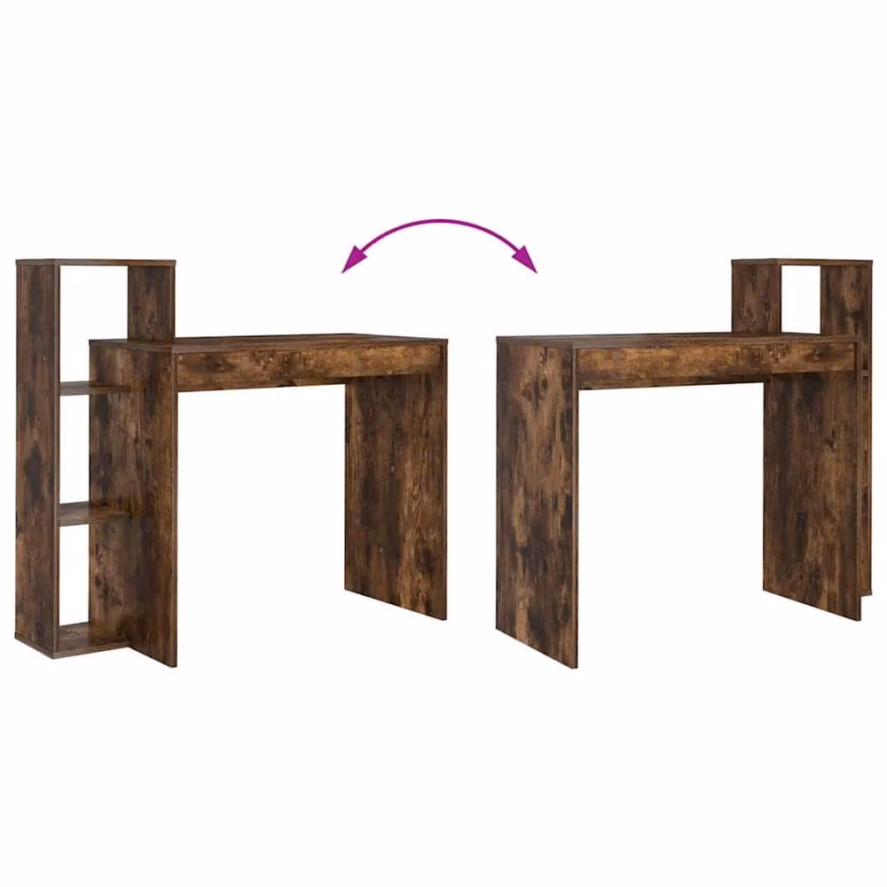 Berkfield Home Elegant Writing Desk in Smoked Oak Brown – 8