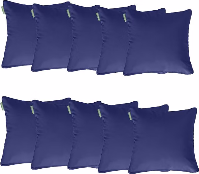 Gardenista Blue Plain Square Outdoor Scatter Cushions, Pack of 10