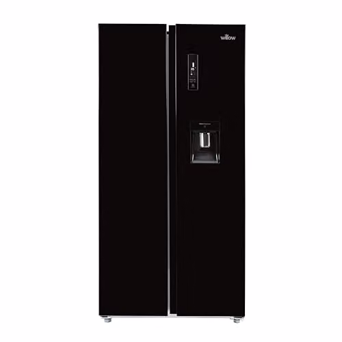 Willow 430L Side by Side American Style Fridge Freezer with Water Dispenser and No Frost Technology in Black – 1