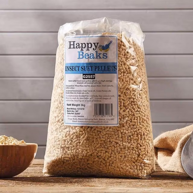 Happy Beaks High Energy Insect Suet Pellets, Brown and Yellow, 12.75kg