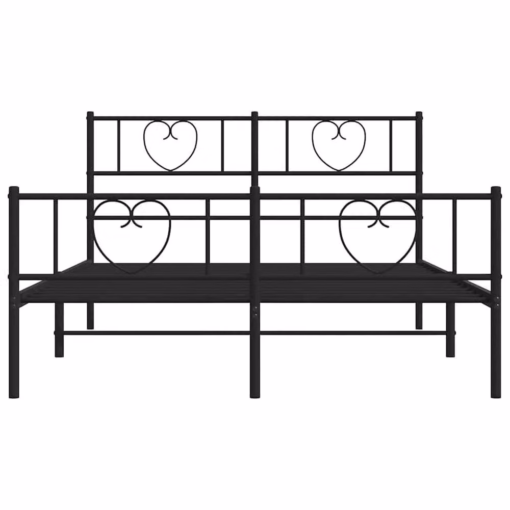 Berkfield Home Metal Bed Frame with Headboard and Footboard in Black, W/D/H: 120 x 190 cm – 3