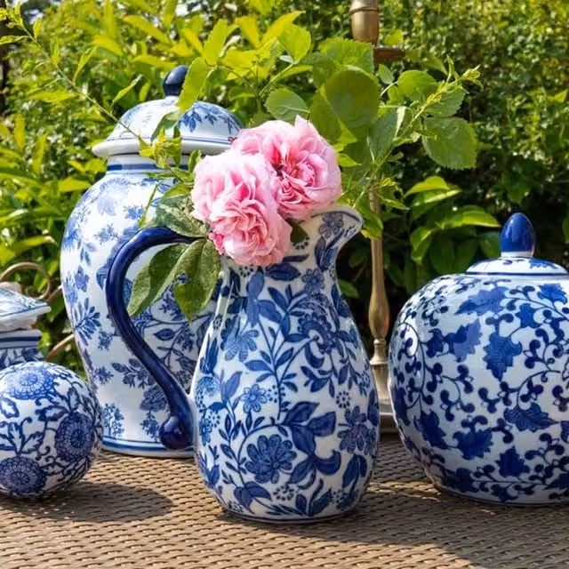 Madison & Mayfair Ceramic Jug in Blue and White Design – 2
