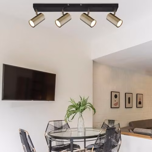 Globo Lighting Modern 4-Bulb Brass Ceiling Spotlight for Living Rooms and Bedrooms – 3