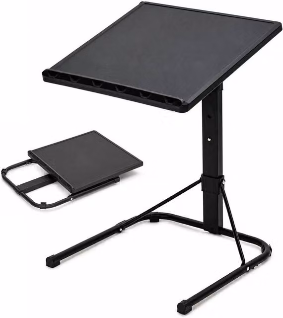 EONLION Portable Folding Laptop Stand in Black with Adjustable Height and Tilting Top – 1
