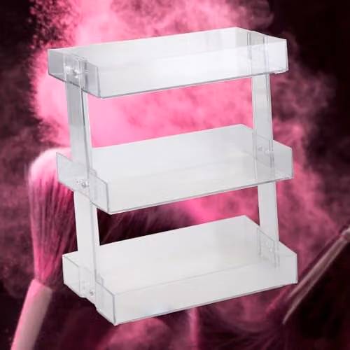 VFM 3 Tier Cosmetics Holder and Makeup Organiser in Transparent, W/D/H: 24.8 x 12.7 x 34.8 cm – 4