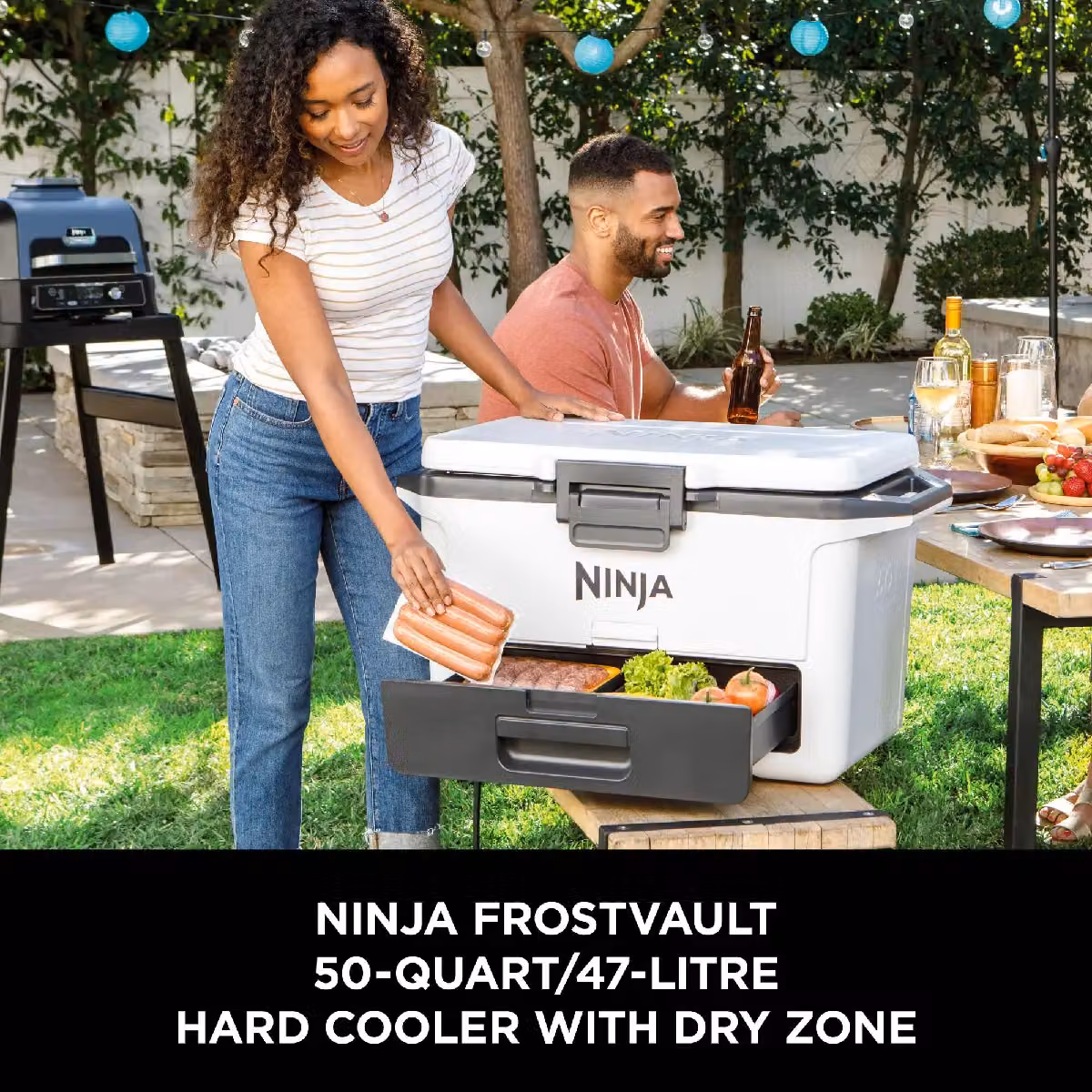Ninja FrostVault 47L Hard Cooler with Dry Zone FB151UK in White – 3