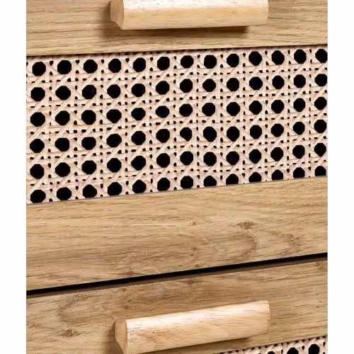 Julian Bowen Sydney 5 Drawer Chest in Light Oak with Rattan Print, H: 114 cm, W: 80 cm – 6