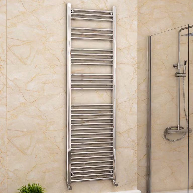 Royal Bathrooms Arno Heated Towel Rail Straight Ladder, Chrome, H: 180 cm, W: 50 cm