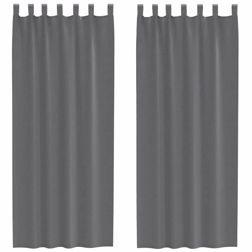 Berkfield Home Transparent Voile Fabric Panel Curtains with Tabs, 2 Pack, Dark Grey, W: 140 cm, H: 260 cm – 2