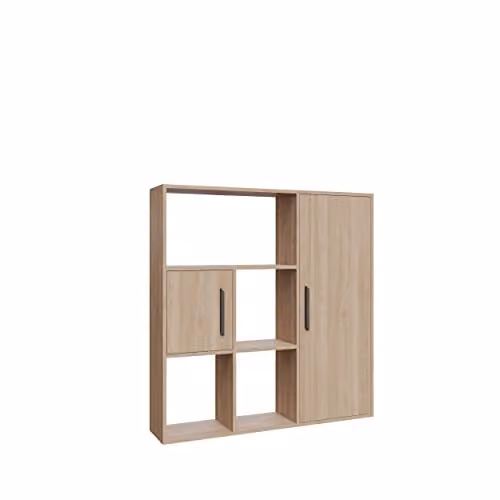 DECOROTIKA Ridge Modern Decorative Bookcase Display Unit in Sapphire Oak Brown, W/D/H: 120 x 25 x 42 cm – 2