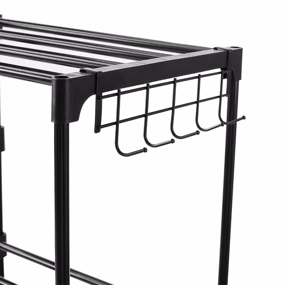 Hinsinc 9 Tier Large Capacity Metal Shoe Rack in Black, W: 50 x H: 140 x D: 28 cm – 3
