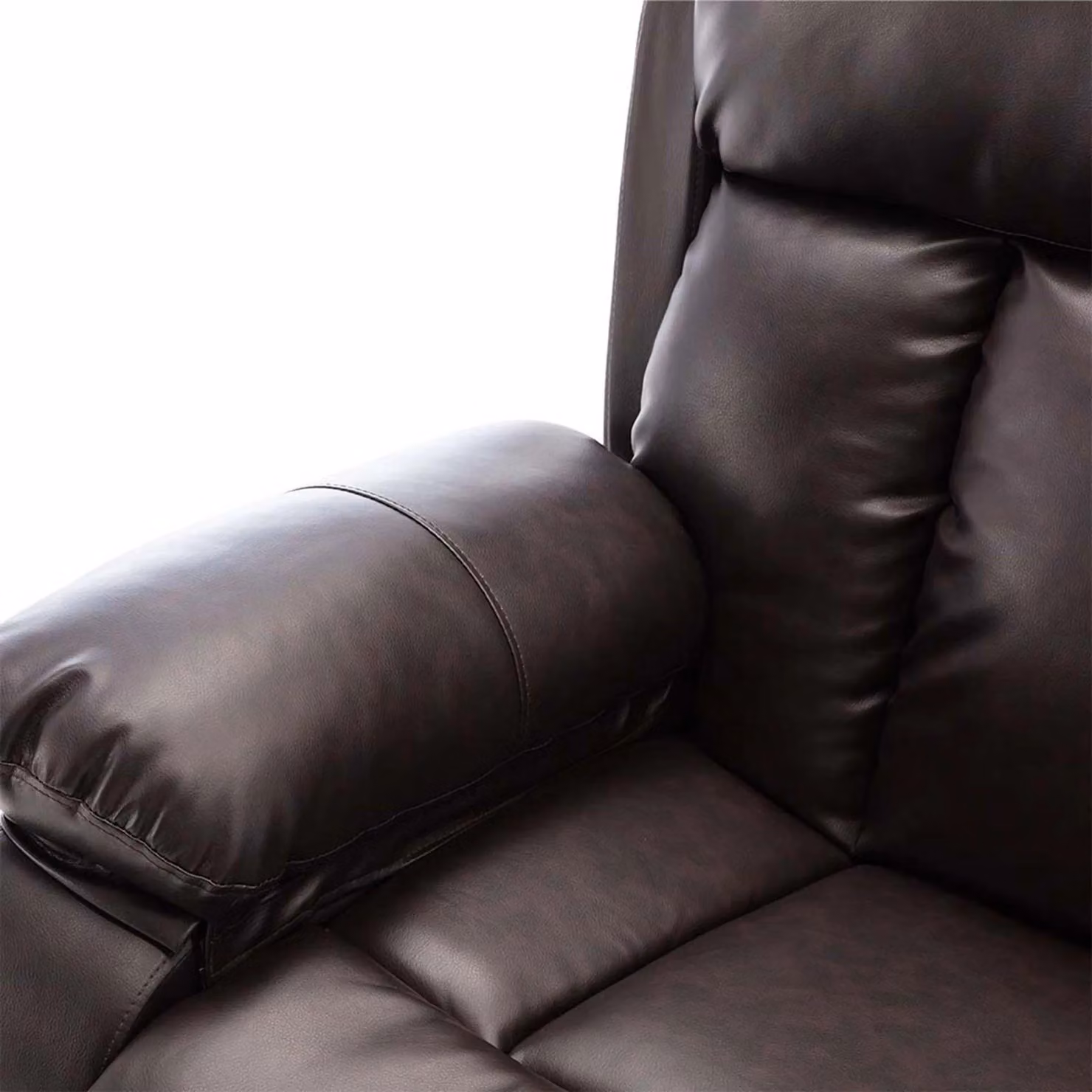 More4Homes Chester 2 Seater Manual High Back Bonded Leather Recliner Sofa in Brown (W/D/H: 157 x 92 x 108 cm) – 5