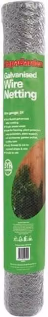 Ambassador Silver Galvanised Wire Garden Netting, W: 0.6 m, L: 5 m, Mesh Size: 13 mm – 1