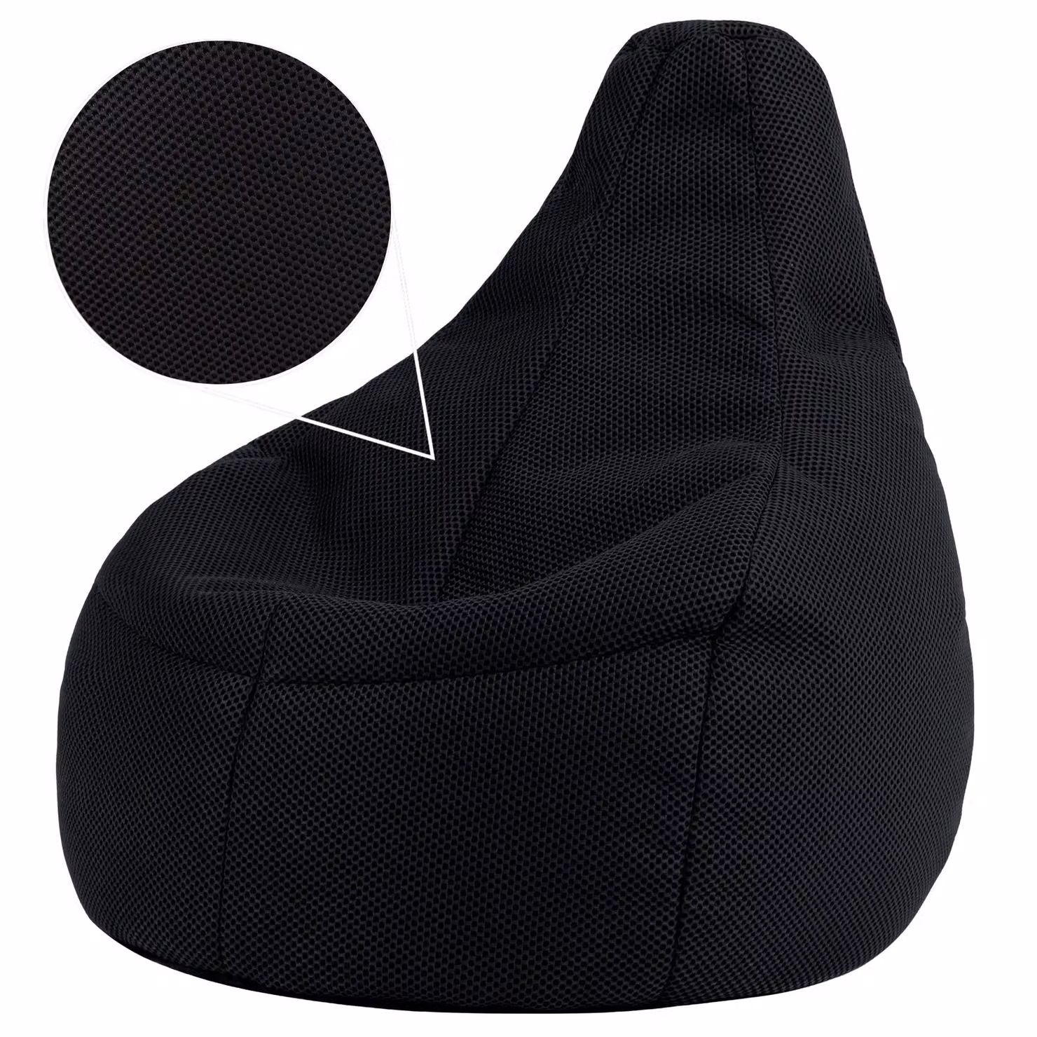 icon Mesh Gaming Bean Bag Chair in Black – 3