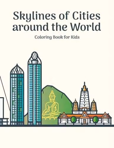 Skylines of Cities around the World Colouring Book for Kids by Independently Published, Multicolour