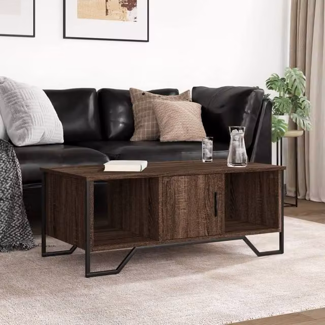 Berkfield Home Brown Oak Coffee Table, W/D/H: 100 x 51 x 40 cm – 1