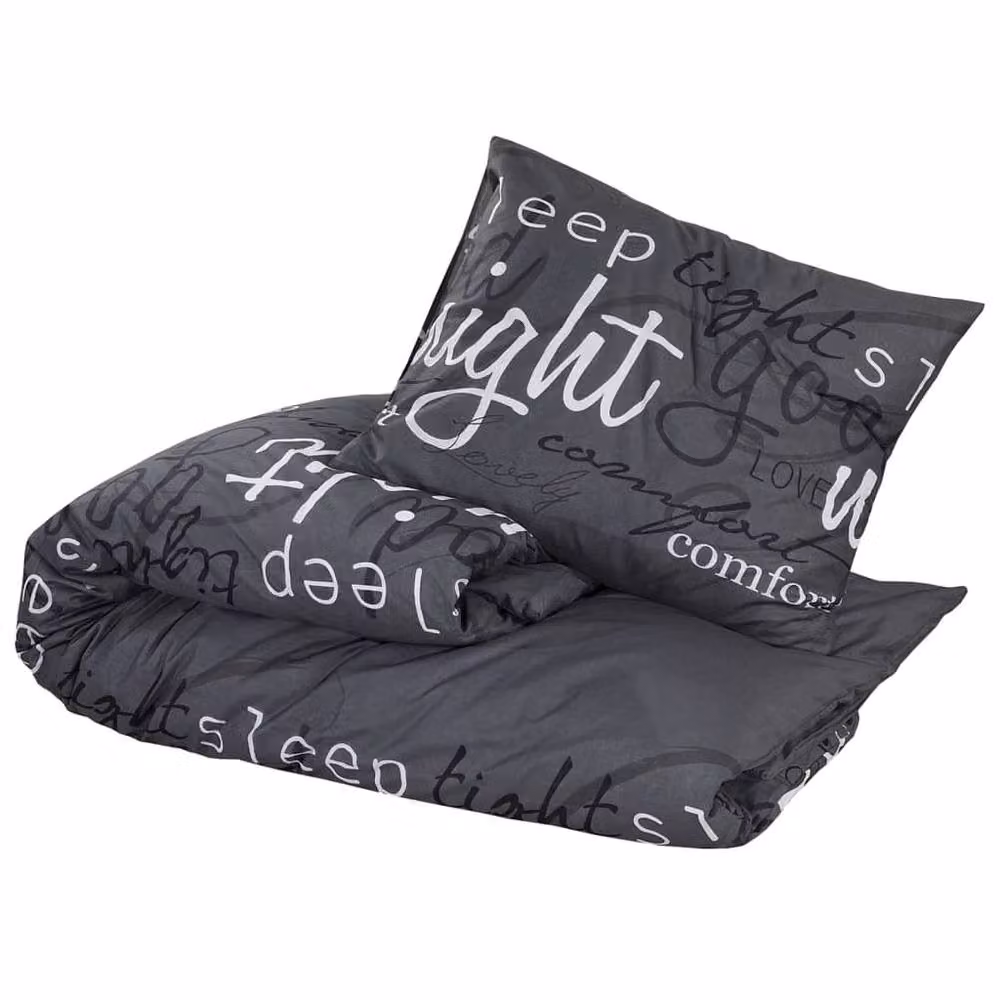 Berkfield Home Cotton Duvet Cover and Pillowcase Set in Black, 200 x 200 cm – 3