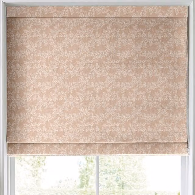 Laura Ashley Burnham Woven Made to Measure Blackout Roman Blind in Truffle Floral Design